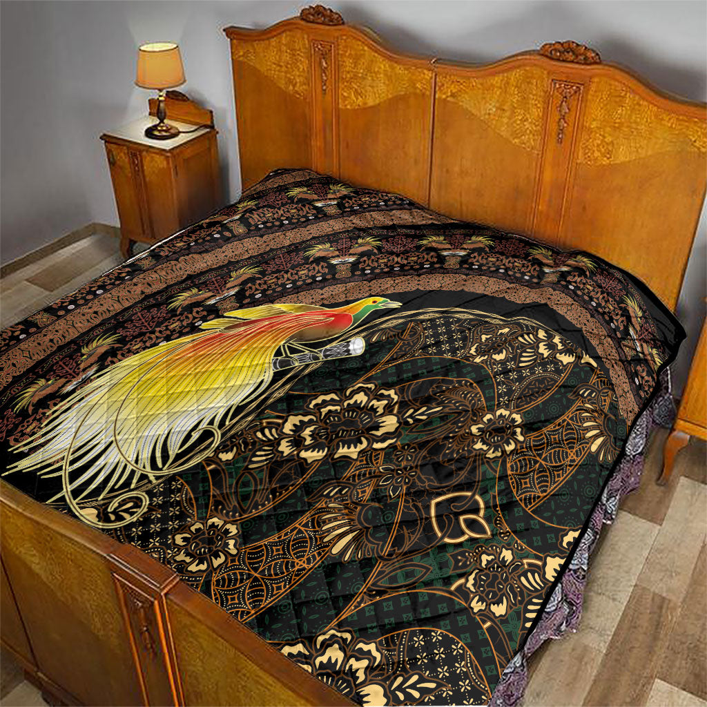 Papua New Guinea and Indonesia Batik Quilt Bird of Paradise with Tribal Batik Patterns LT03 - Polynesian Pride