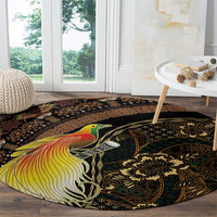Papua New Guinea and Indonesia Batik Round Carpet Bird of Paradise with Tribal Batik Patterns LT03 - Polynesian Pride
