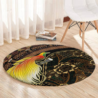 Papua New Guinea and Indonesia Batik Round Carpet Bird of Paradise with Tribal Batik Patterns LT03 - Polynesian Pride