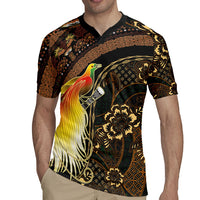 Papua New Guinea and Indonesia Batik Rugby Jersey Bird of Paradise with Tribal Batik Patterns LT03 - Polynesian Pride