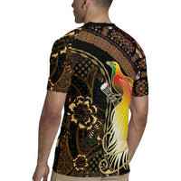 Papua New Guinea and Indonesia Batik Rugby Jersey Bird of Paradise with Tribal Batik Patterns LT03 - Polynesian Pride