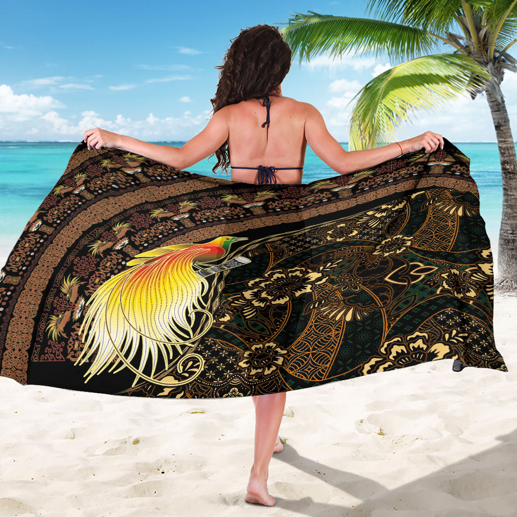 Papua New Guinea and Indonesia Batik Sarong Bird of Paradise with Tribal Batik Patterns LT03 - Polynesian Pride