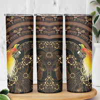 Papua New Guinea and Indonesia Batik Skinny Tumbler Bird of Paradise with Tribal Batik Patterns LT03 - Polynesian Pride