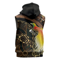 Papua New Guinea and Indonesia Batik Sleeveless Zip Hoodie Bird of Paradise with Tribal Batik Patterns LT03 - Polynesian Pride