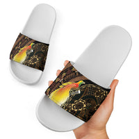 Papua New Guinea and Indonesia Batik Slide Sandals Bird of Paradise with Tribal Batik Patterns LT03 - Polynesian Pride