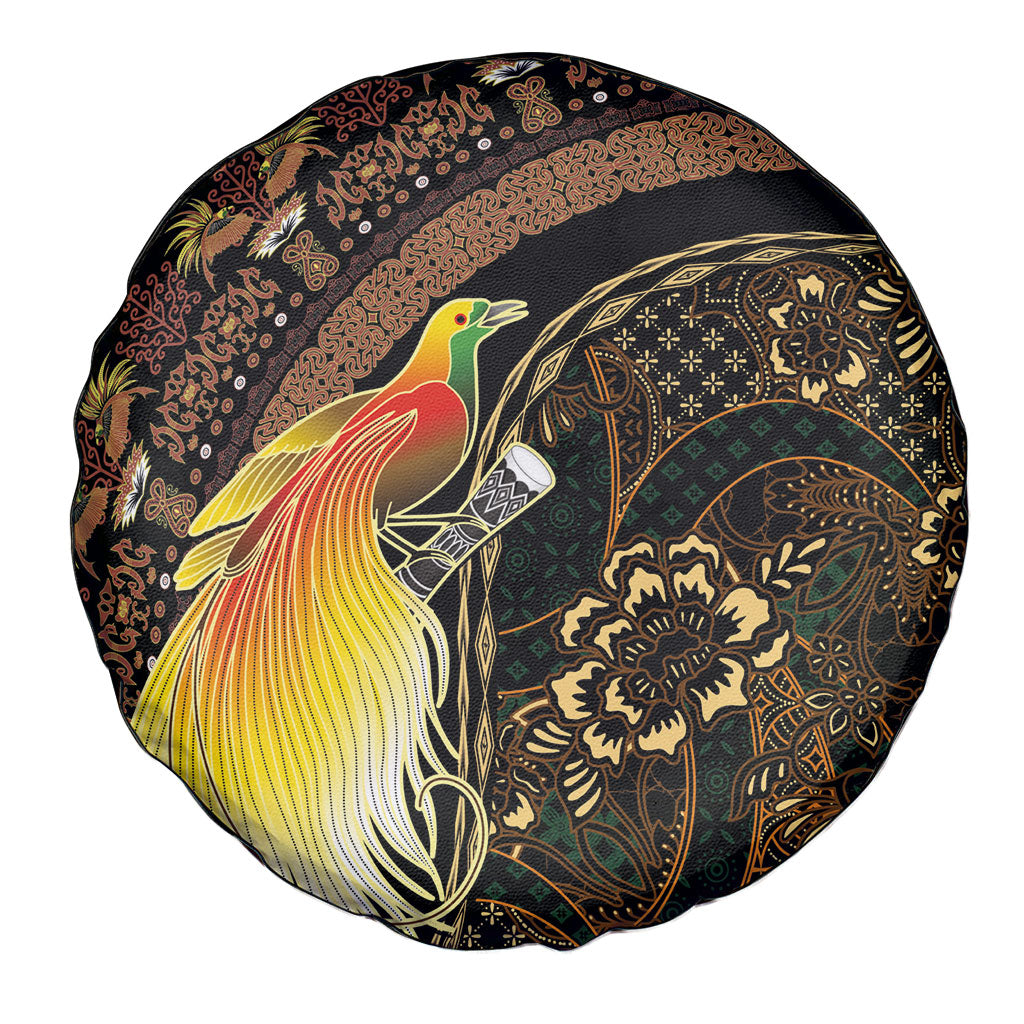 Papua New Guinea and Indonesia Batik Spare Tire Cover Bird of Paradise with Tribal Batik Patterns LT03 - Polynesian Pride