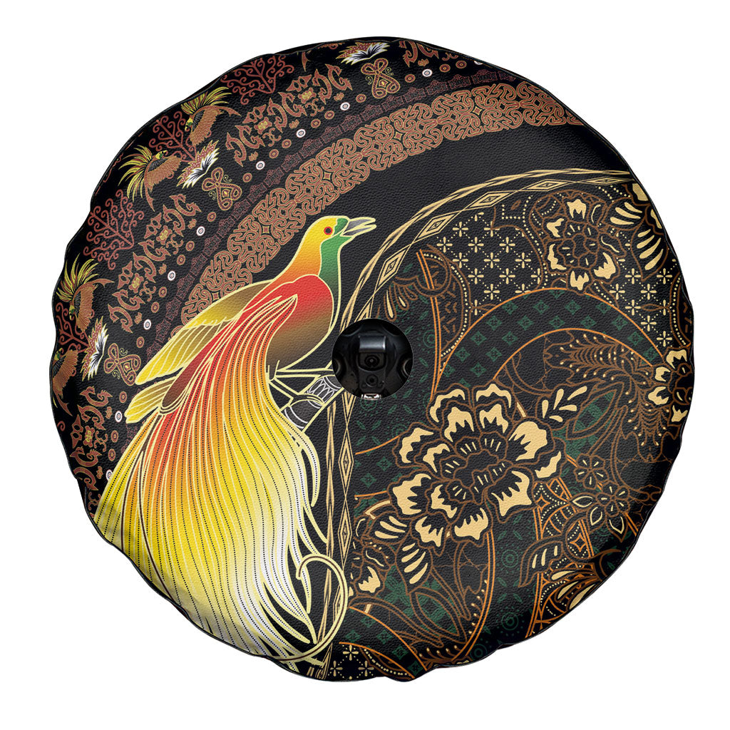 Papua New Guinea and Indonesia Batik Spare Tire Cover Bird of Paradise with Tribal Batik Patterns LT03 - Polynesian Pride