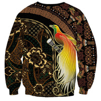 Papua New Guinea and Indonesia Batik Sweatshirt Bird of Paradise with Tribal Batik Patterns LT03 - Polynesian Pride