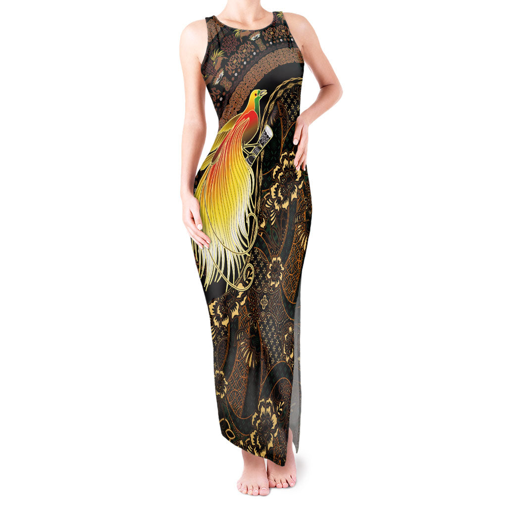 Papua New Guinea and Indonesia Batik Tank Maxi Dress Bird of Paradise with Tribal Batik Patterns LT03 Women Multicolor - Polynesian Pride