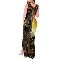 Papua New Guinea and Indonesia Batik Tank Maxi Dress Bird of Paradise with Tribal Batik Patterns LT03 - Polynesian Pride