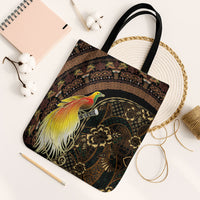Papua New Guinea and Indonesia Batik Tote Bag Bird of Paradise with Tribal Batik Patterns LT03 Black Strap One Size Multicolor - Polynesian Pride