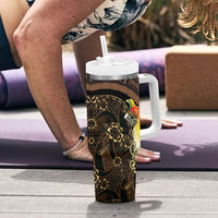 Papua New Guinea and Indonesia Batik Tumbler With Handle Bird of Paradise with Tribal Batik Patterns LT03 - Polynesian Pride
