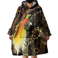 Papua New Guinea and Indonesia Batik Wearable Blanket Hoodie Bird of Paradise with Tribal Batik Patterns LT03 - Polynesian Pride