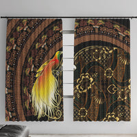 Papua New Guinea and Indonesia Batik Window Curtain Bird of Paradise with Tribal Batik Patterns LT03 With Hooks Multicolor - Polynesian Pride