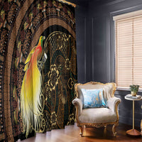 Papua New Guinea and Indonesia Batik Window Curtain Bird of Paradise with Tribal Batik Patterns LT03 - Polynesian Pride