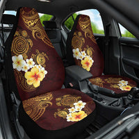 Polynesian Turtle Car Seat Cover Plumeria Hibiscus Pattern Oxblood LT03 One Size Oxblood - Polynesian Pride