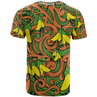New Zealand Kowhai Flowers T Shirt Maori Koru Pattern LT03 - Polynesian Pride