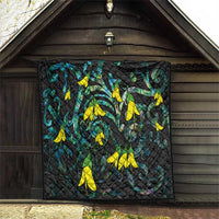New Zealand Kowhai Flowers Quilt Maori Koru Pattern With Paua Shell Style LT03 - Polynesian Pride