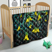 New Zealand Kowhai Flowers Quilt Maori Koru Pattern With Paua Shell Style LT03 - Polynesian Pride