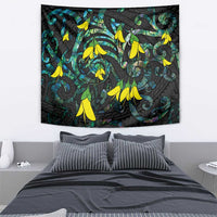 New Zealand Kowhai Flowers Tapestry Maori Koru Pattern With Paua Shell Style LT03 - Polynesian Pride