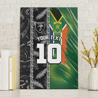 Custom Aotearoa South Africa Rugby Freedom Cup Canvas Wall Art Maori Silver Fern Art and Sporty Flag SA - Polynesian Pride