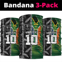 Custom Aotearoa South Africa Rugby Freedom Cup Neck Gaiter Maori Silver Fern Art and Sporty Flag SA - Polynesian Pride