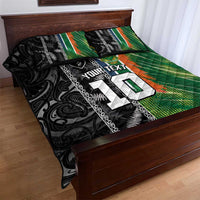 Custom Aotearoa South Africa Rugby Freedom Cup Quilt Bed Set Maori Silver Fern Art and Sporty Flag SA - Polynesian Pride