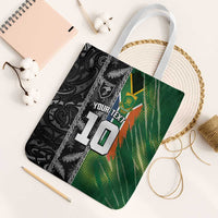 Custom Aotearoa South Africa Rugby Freedom Cup Tote Bag Maori Silver Fern Art and Sporty Flag SA - Polynesian Pride