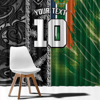 Custom Aotearoa South Africa Rugby Freedom Cup Window Curtain Maori Silver Fern Art and Sporty Flag SA - Polynesian Pride