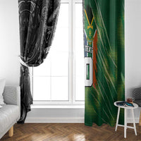 Custom Aotearoa South Africa Rugby Freedom Cup Window Curtain Maori Silver Fern Art and Sporty Flag SA - Polynesian Pride