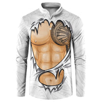 Samoan Tatau Button Sweatshirt Tattoo Reveal Effect