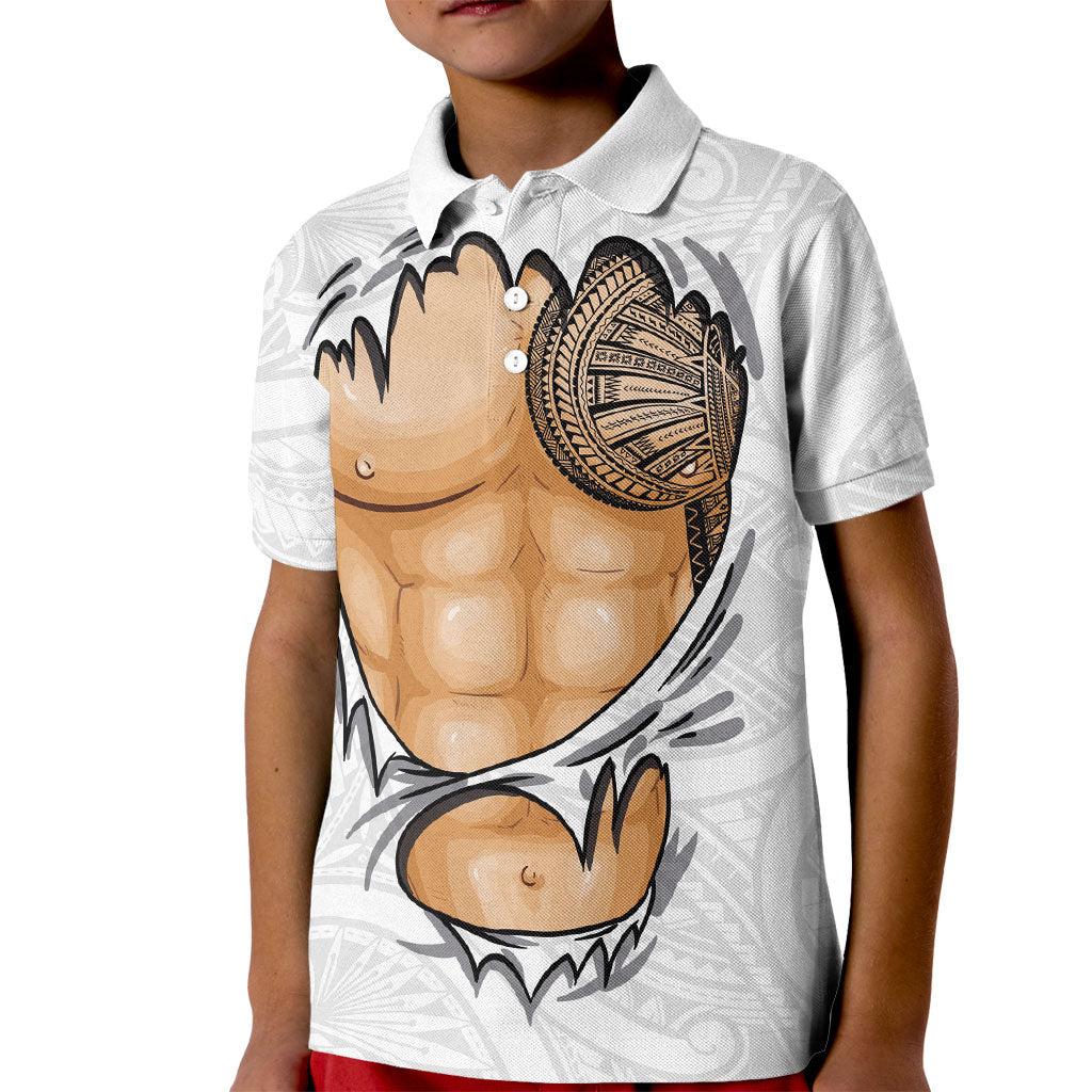Samoan Tatau Kid Polo Shirt Tattoo Reveal Effect