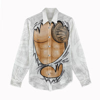 Samoan Tatau Women Casual Shirt Tattoo Reveal Effect