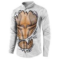 Hawaiian Kakau Button Sweatshirt Aquaman Tattoo Reveal Effect