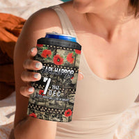 Pearl Harbor Remembrance Day Personalized 4 in 1 Can Cooler Tumbler Memories of December 7 with Red Poppy Lei - Polynesian Pride