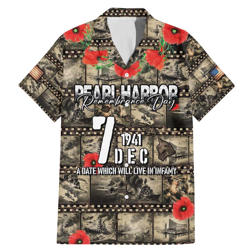 Pearl Harbor Remembrance Day Personalized Family Matching Mermaid Dress and Hawaiian Shirt Memories of December 7 with Red Poppy Lei - Polynesian Pride