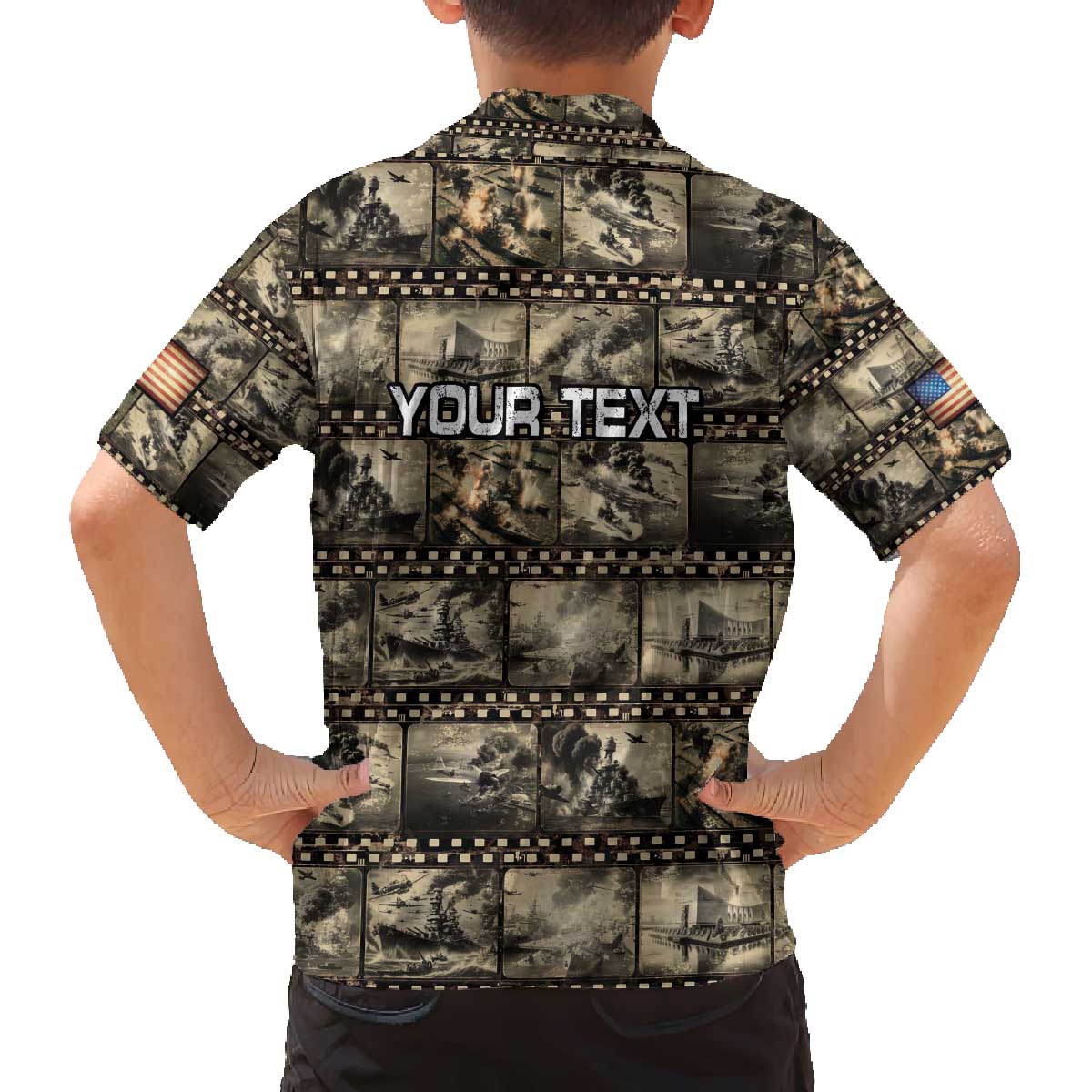 Pearl Harbor Remembrance Day Personalized Family Matching Off The Shoulder Long Sleeve Dress and Hawaiian Shirt Memories of December 7 with Red Poppy Lei - Polynesian Pride