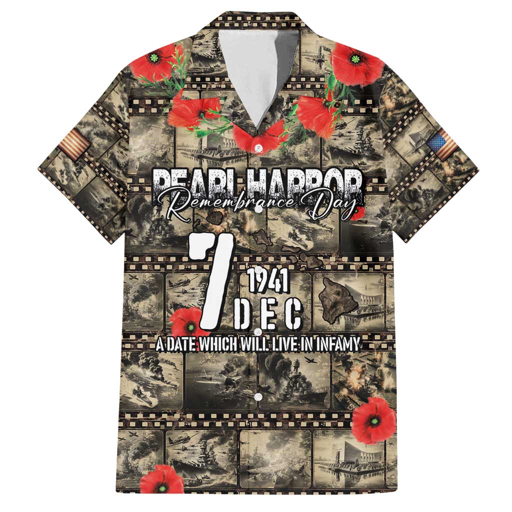Pearl Harbor Remembrance Day Personalized Family Matching Puletasi and Hawaiian Shirt Memories of December 7 with Red Poppy Lei - Polynesian Pride