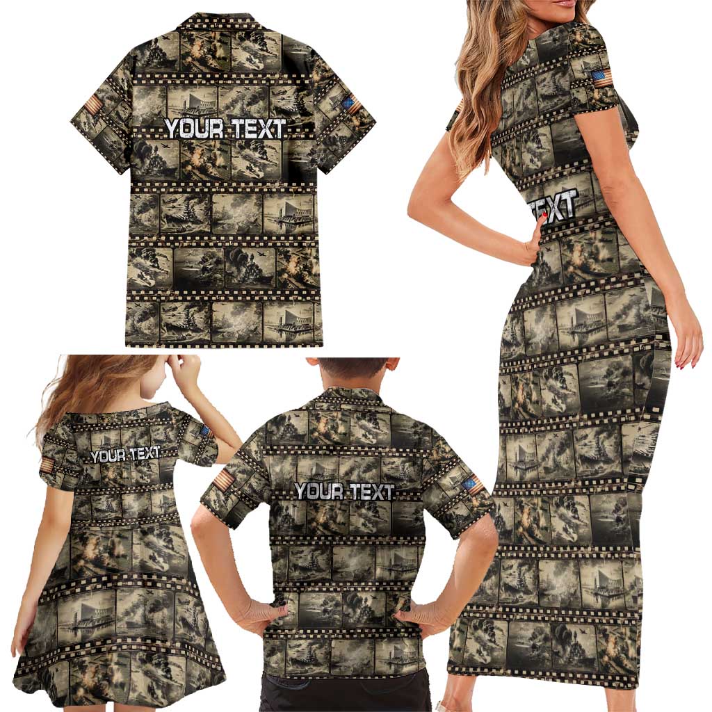 Pearl Harbor Remembrance Day Personalized Family Matching Short Sleeve Bodycon Dress and Hawaiian Shirt Memories of December 7 with Red Poppy Lei - Polynesian Pride