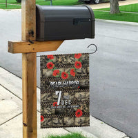 Pearl Harbor Remembrance Day Garden Flag Memories of December 7 with Red Poppy Lei - Polynesian Pride