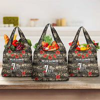 Pearl Harbor Remembrance Day Grocery Bag Memories of December 7 with Red Poppy Lei - Polynesian Pride