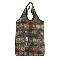 Pearl Harbor Remembrance Day Grocery Bag Memories of December 7 with Red Poppy Lei - Polynesian Pride