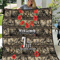 Pearl Harbor Remembrance Day Quilt Memories of December 7 with Red Poppy Lei - Polynesian Pride