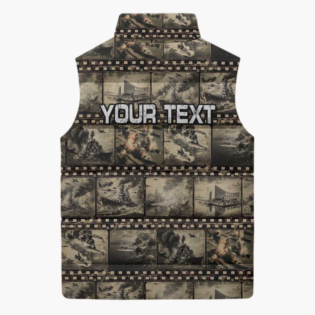 Pearl Harbor Remembrance Day Personalized Sleeveless Puffer Jacket Memories of December 7 with Red Poppy Lei LT03 - Polynesian Pride