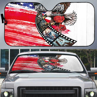 Pearl Harbor Remembrance Day Auto Sun Shade Lest We Forget - The Bald Eagle Remembers - Polynesian Pride