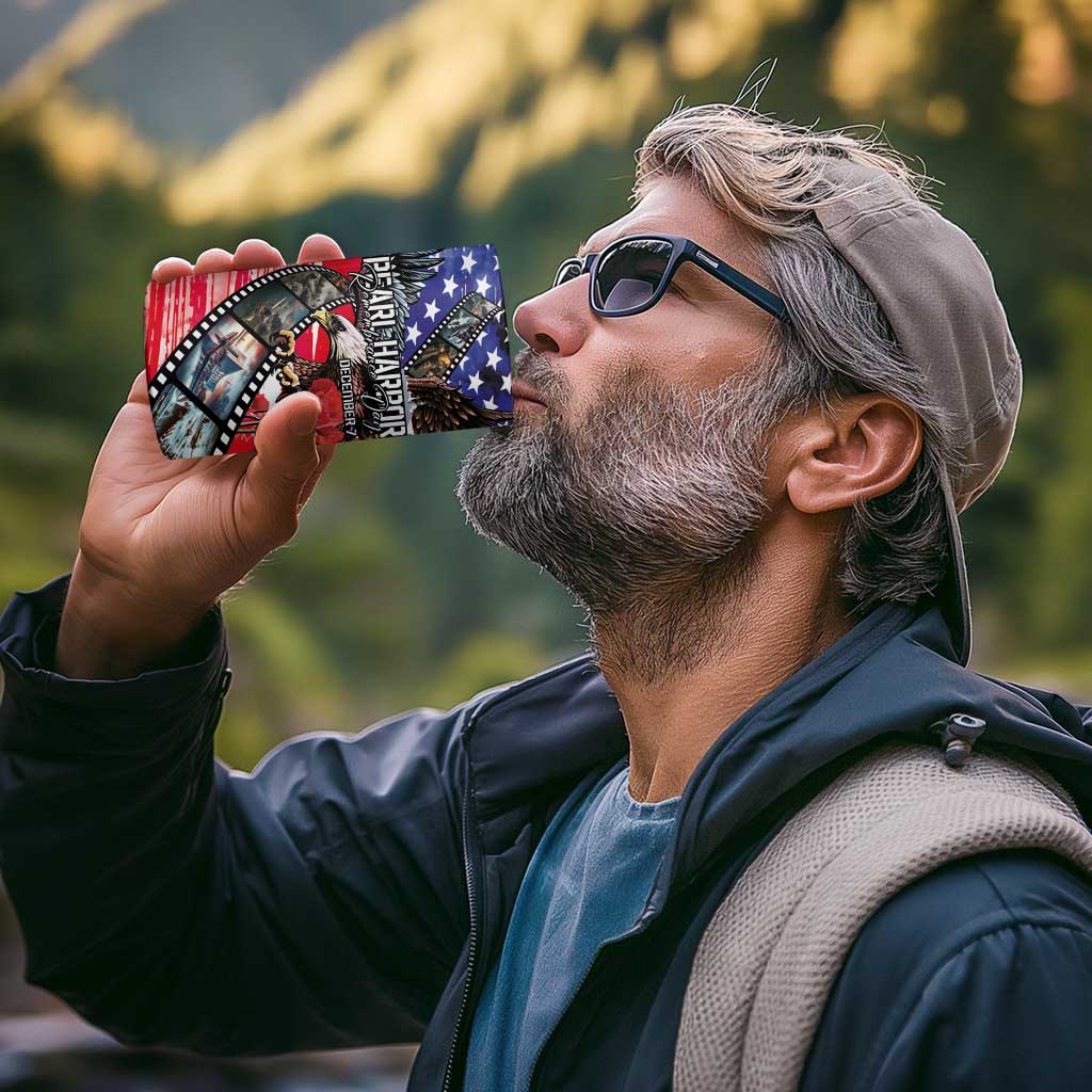 Pearl Harbor Remembrance Day Personalized 4 in 1 Can Cooler Tumbler Lest We Forget - The Bald Eagle Remembers - Polynesian Pride