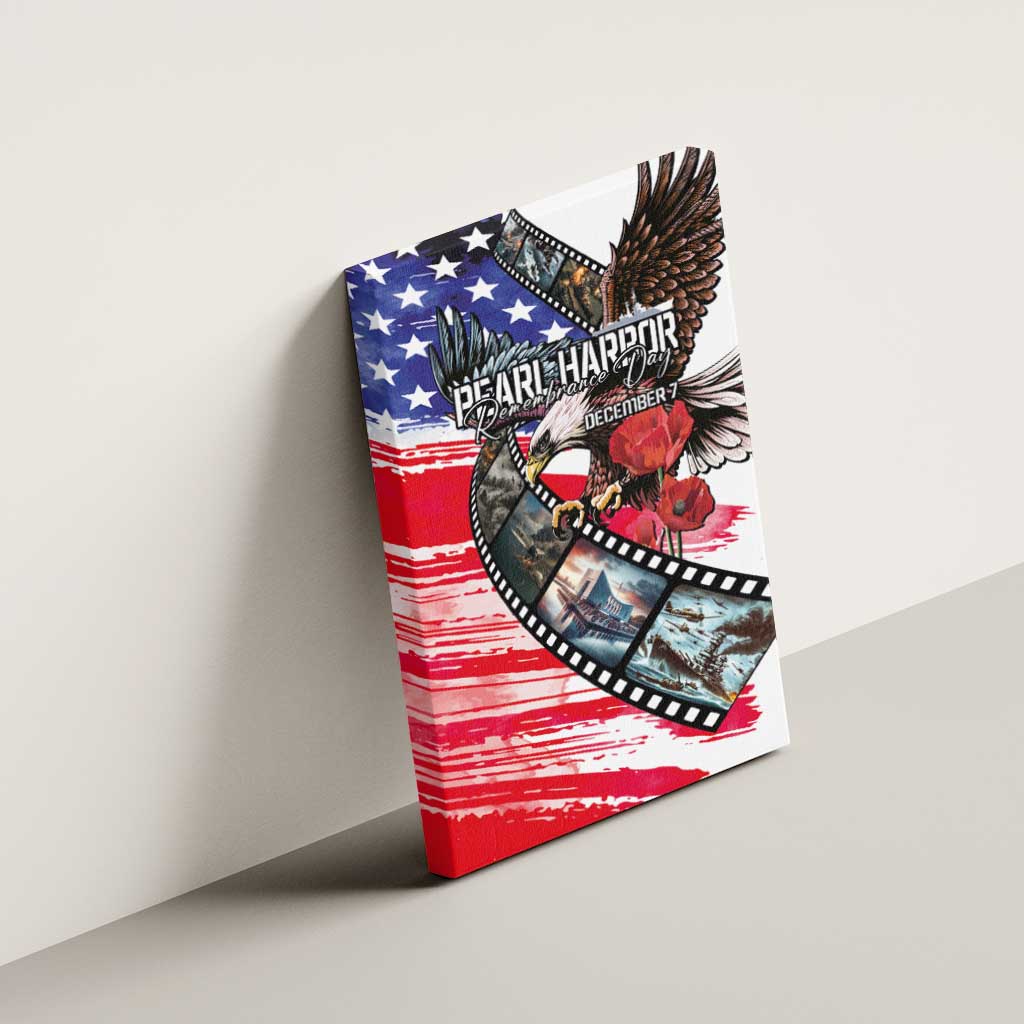 Pearl Harbor Remembrance Day Canvas Wall Art Lest We Forget - The Bald Eagle Remembers - Polynesian Pride