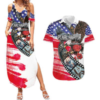 Pearl Harbor Remembrance Day Personalized Couples Matching Summer Maxi Dress and Hawaiian Shirt Lest We Forget - The Bald Eagle Remembers - Polynesian Pride