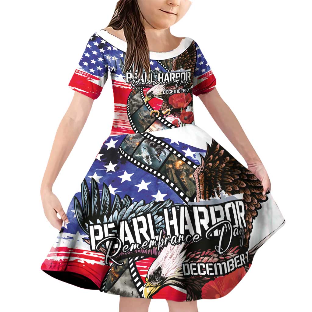 Pearl Harbor Remembrance Day Personalized Family Matching Off Shoulder Short Dress and Hawaiian Shirt Lest We Forget - The Bald Eagle Remembers - Polynesian Pride