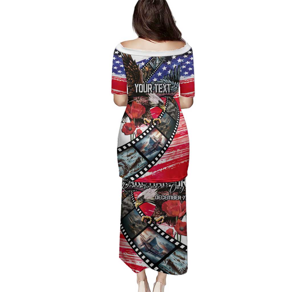 Pearl Harbor Remembrance Day Personalized Family Matching Puletasi and Hawaiian Shirt Lest We Forget - The Bald Eagle Remembers - Polynesian Pride